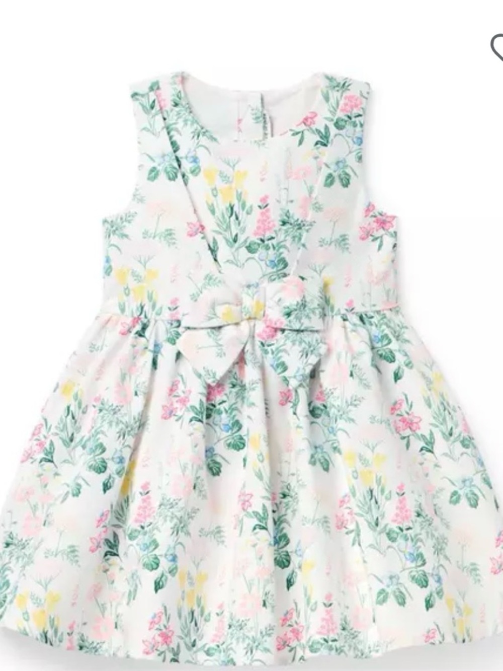 Janie and Jack Floral Bow Pastel Dress in White with Bow Headband